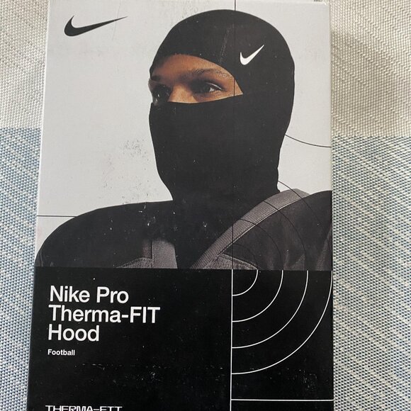 Nike Pro Therma-FIT Hood Black Unisex OSFA Thermal Balaclava Cold Weather - Picture 1 of 7